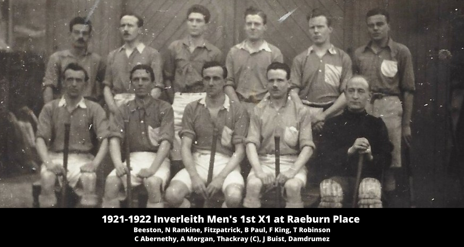 1921-1922 Inverleith 1st X1 at Raeburn Place