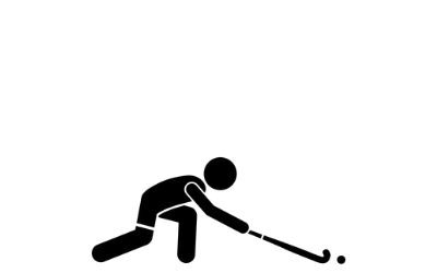 Stick man playing hockey