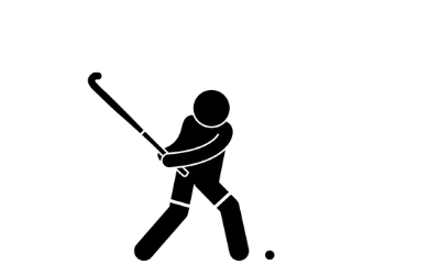Stick man playing hockey Stick man playing hockey