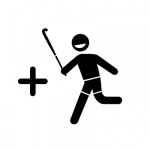 Stick person playing hockey