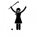 Stick person playing hockey